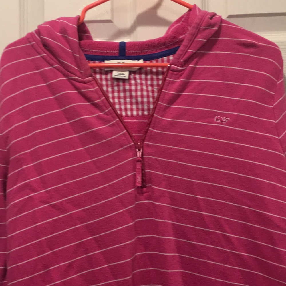 Pink striped vineyard vines hoodie
